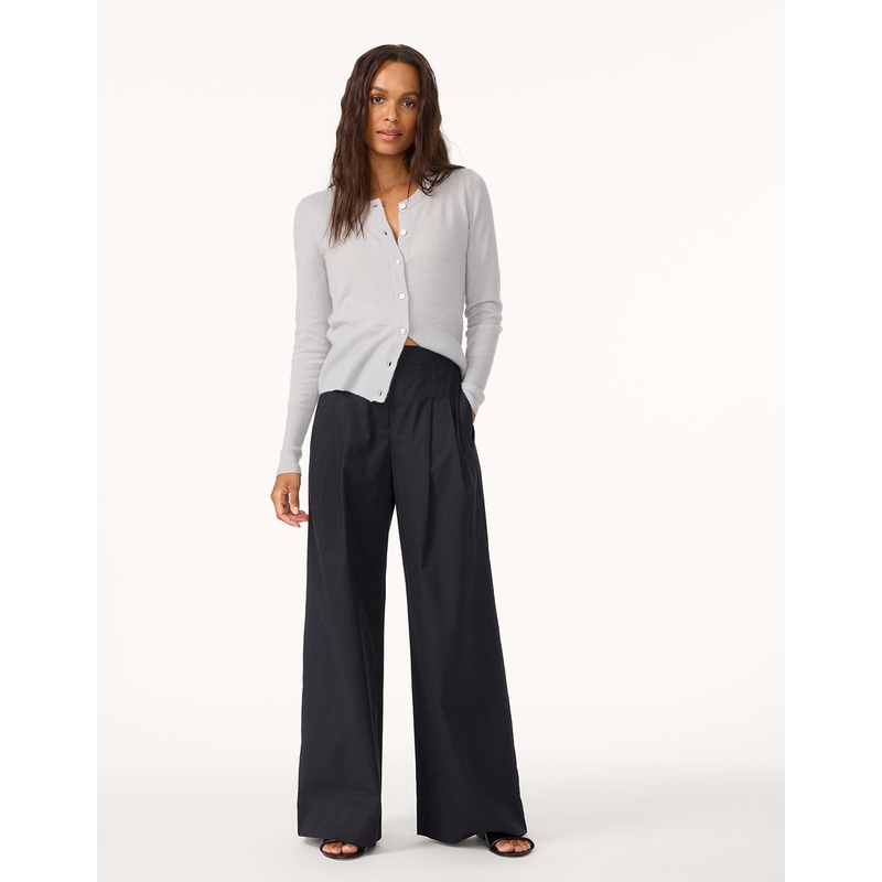 poplin wide leg pant