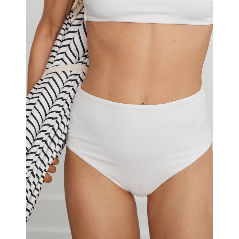 recycled crepe high waisted bikini bottom