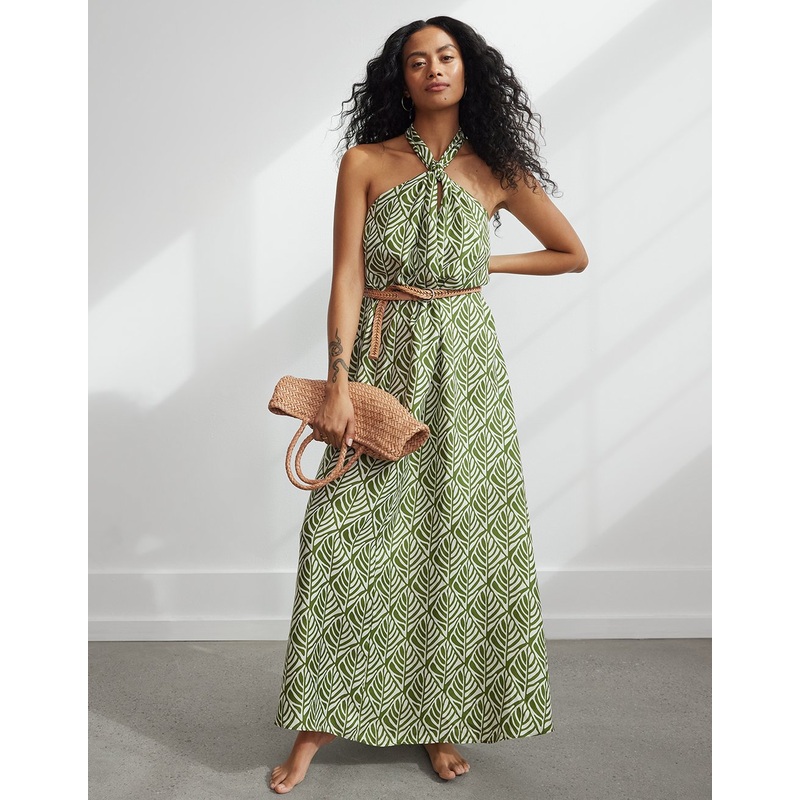 washable silk halter dress
