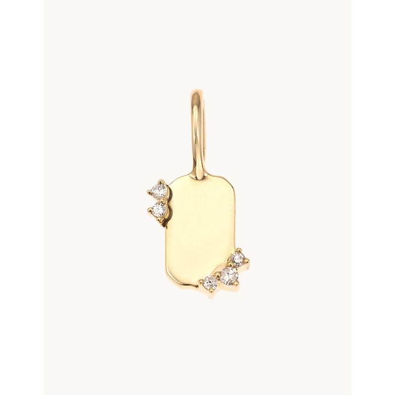 adina reyter Diamond Dog Tag Mini Bead Charm