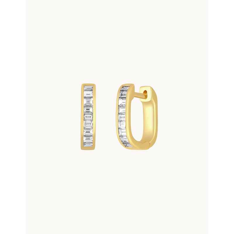 ef collection diamond baguette jumbo lola huggie earring