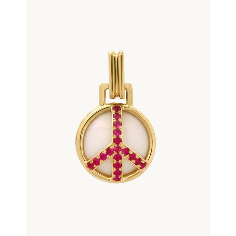 helena rose mini peace pendant in White Onyx and Ruby