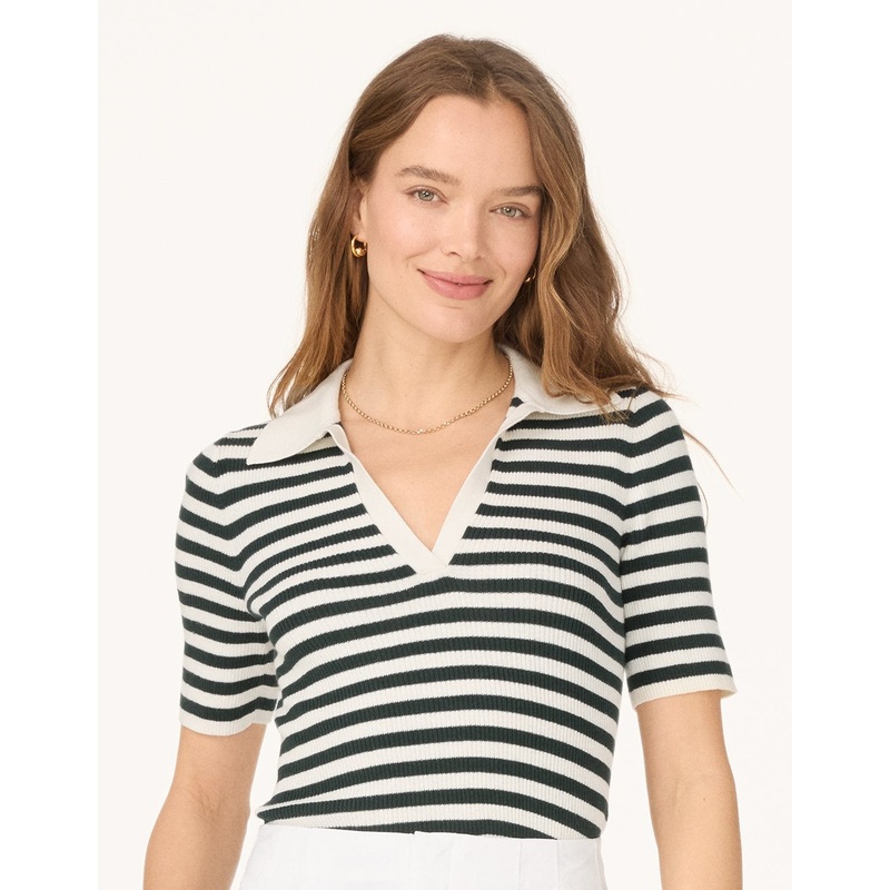 organic cotton cashmere polo sweater