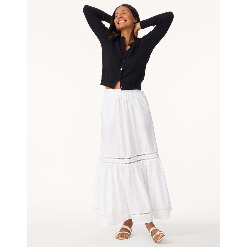 poplin tiered skirt