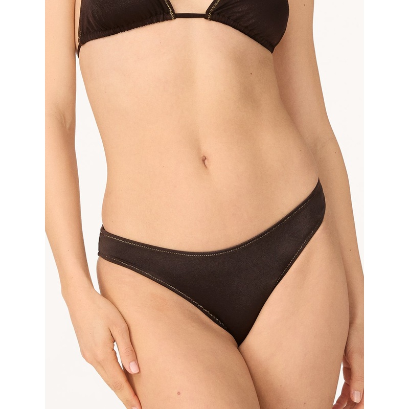 recycled nylon shimmer bikini bottom