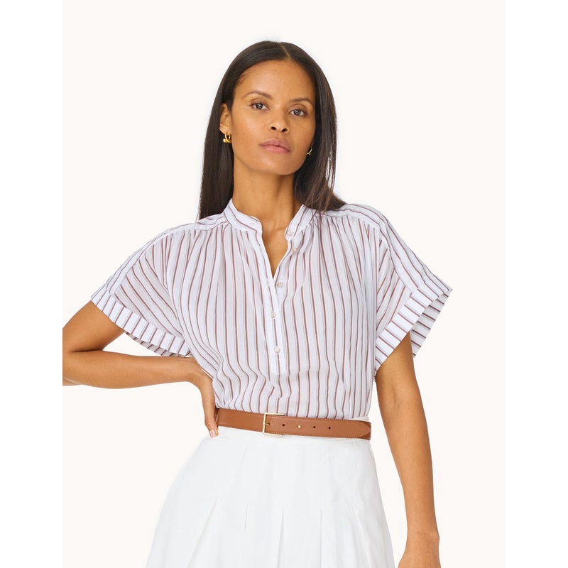 cotton silk popover top