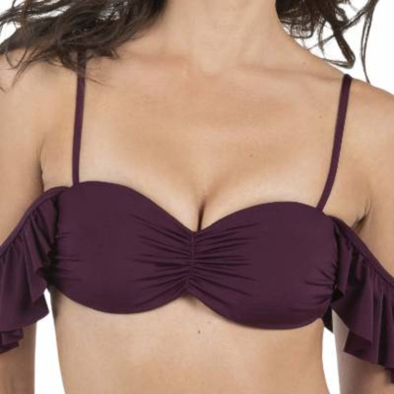 Envy Push Up Bandeau Ruffle Corset Swim Top