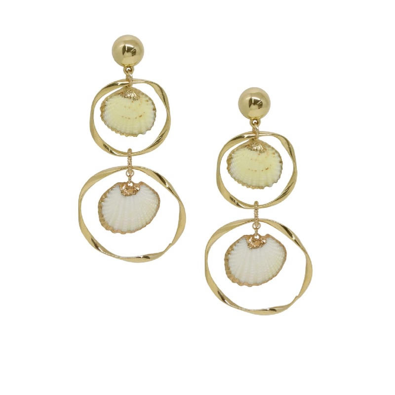 FINAL SALE Ettika Beach Please Shell Statement Earrings