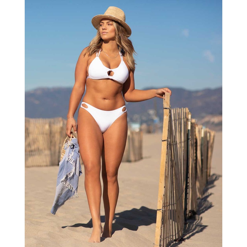 Peekaboo Crisscross Halter Bathingsuit Top & Peekaboo Bottom