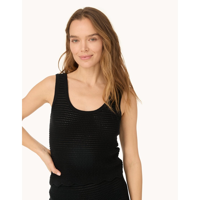 scalloped sweater tank