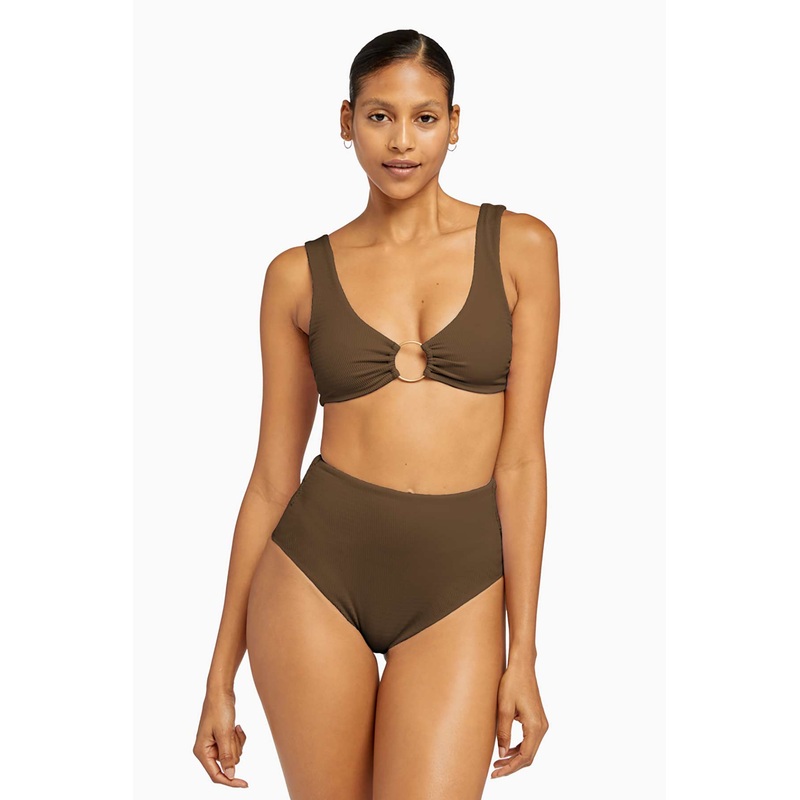 Barcelona High Waist Full Cut Bottom - Tea Leaf EcoTex