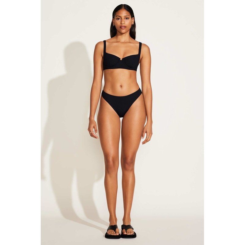 Cali High Leg Full Bottom - Black EcoRib