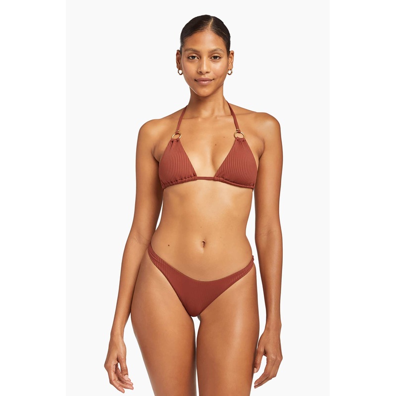 California High Leg Bottom - Copper Brown EcoRib