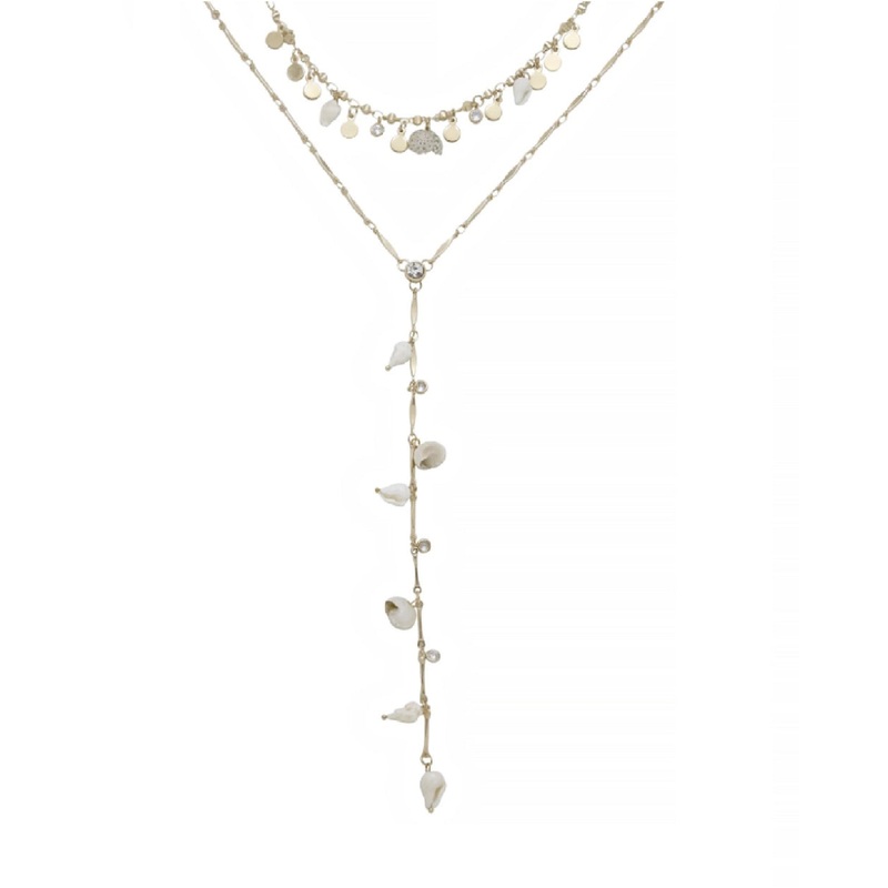 FINAL SALE Ettika The Deep End Shell Layered Necklace Set