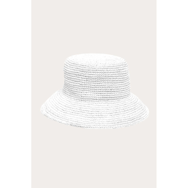 Cannes Straw Bucket Hat - White Straw