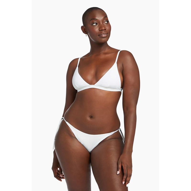 Elle Tie Side Ring Bottom - White EcoRib BT