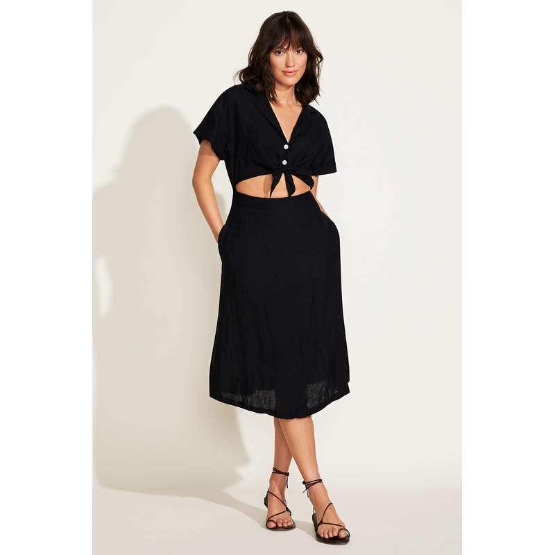 Playa Cut Out Dress - Black EcoLinen