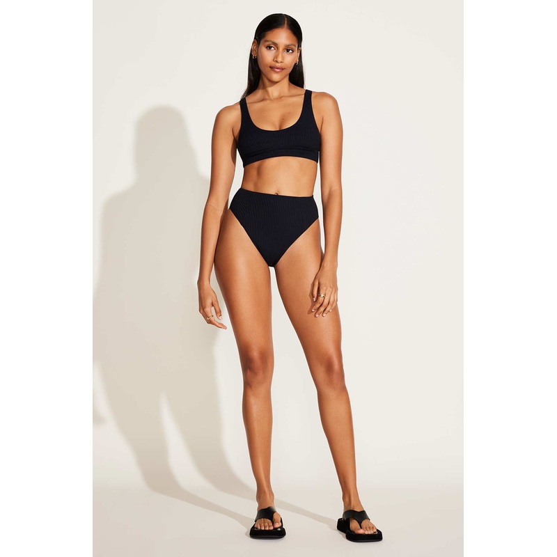 Sienna High Waist Bottom - Black EcoRib