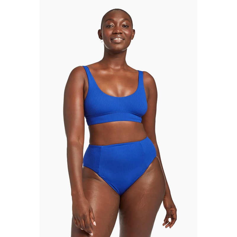 Sienna High Waist Full Cut Bottom - Lagoon EcoRib