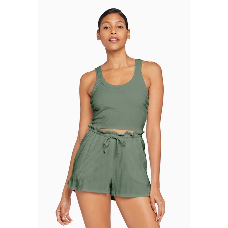Thalia Organic Rib Crop Top - Agave Organic Rib