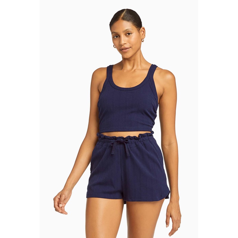 Thalia Organic Rib Shorts - Midnight Organic Rib