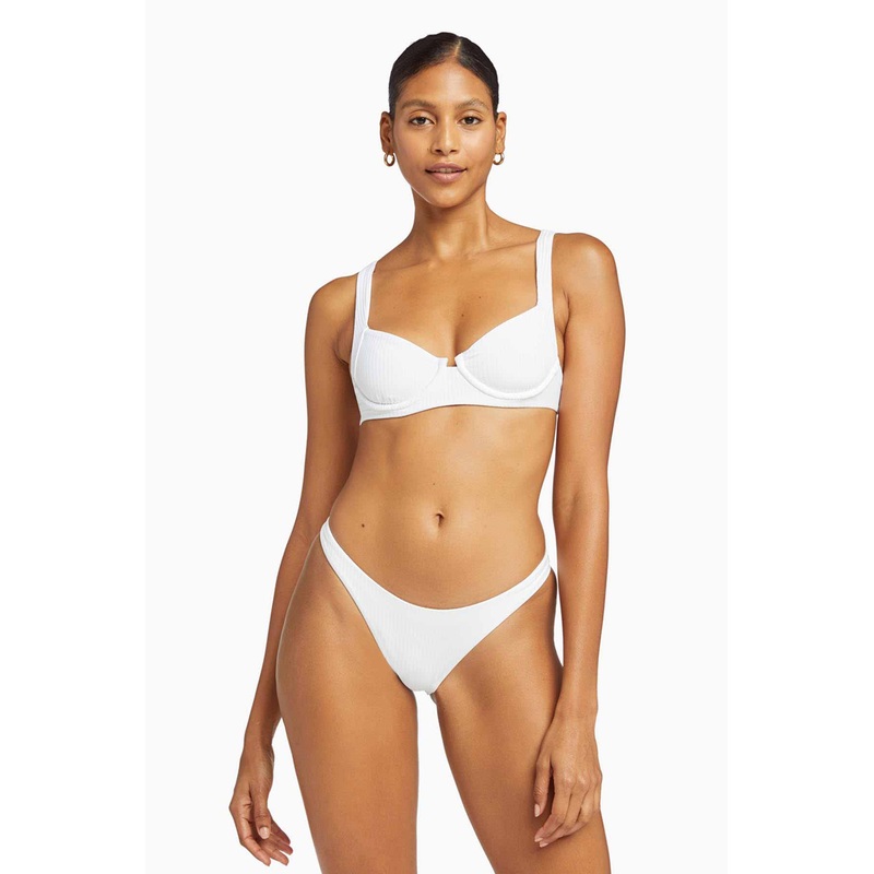 California High Leg Bottom - White EcoRib