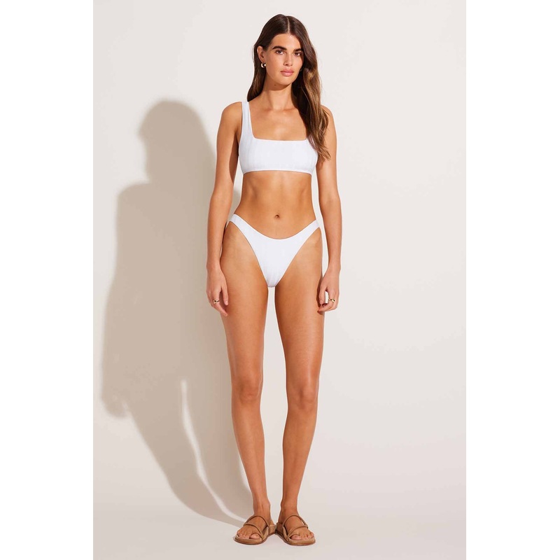 California High Leg Bottom - White SuperRib