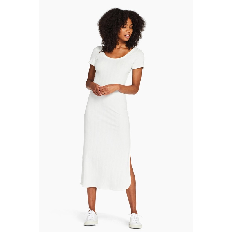 Catalina Tee Dress White Organic Rib