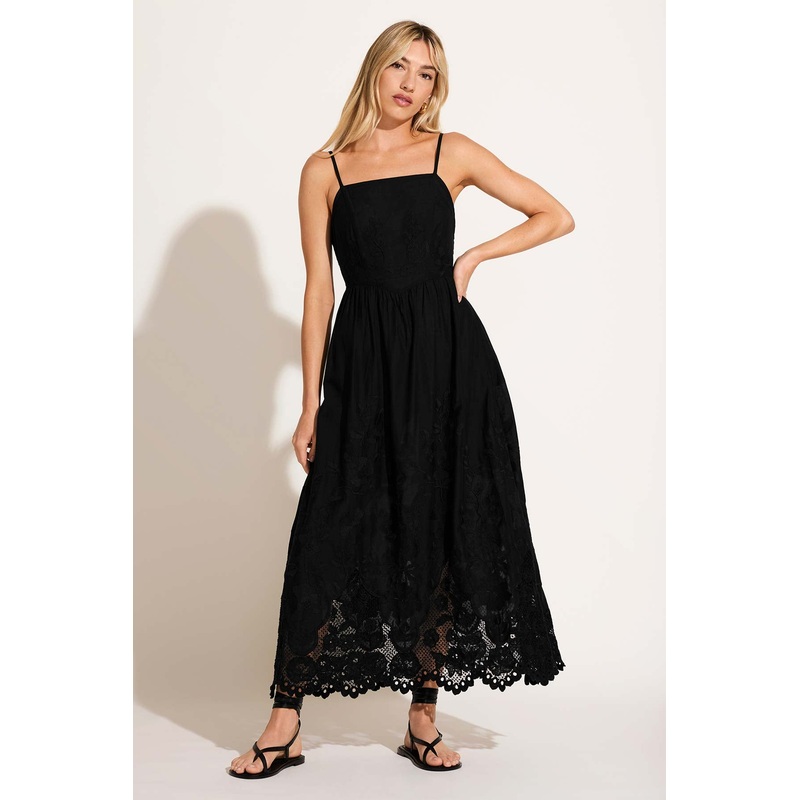 Flora Dress - Black Beachside Broderie