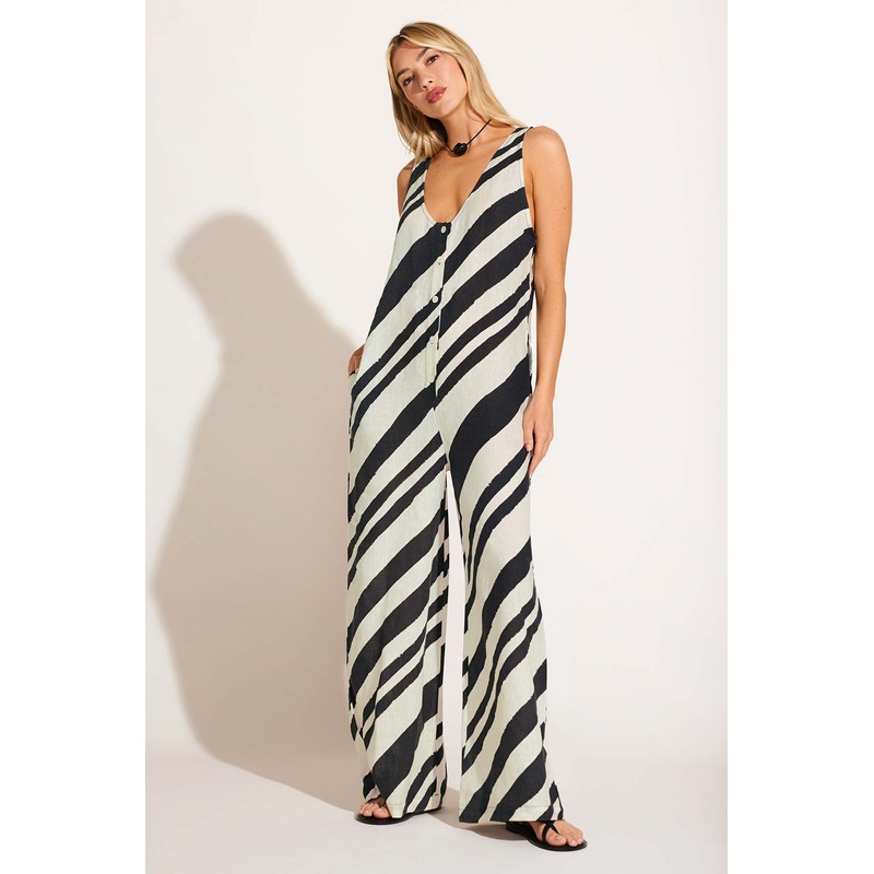 Jessa Jumpsuit - Sandbar Stripe EcoLinen