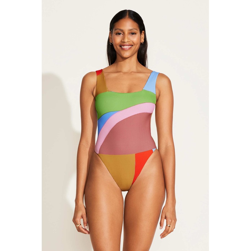 Mika One Piece - Abstract Colorblock EcoRib BT