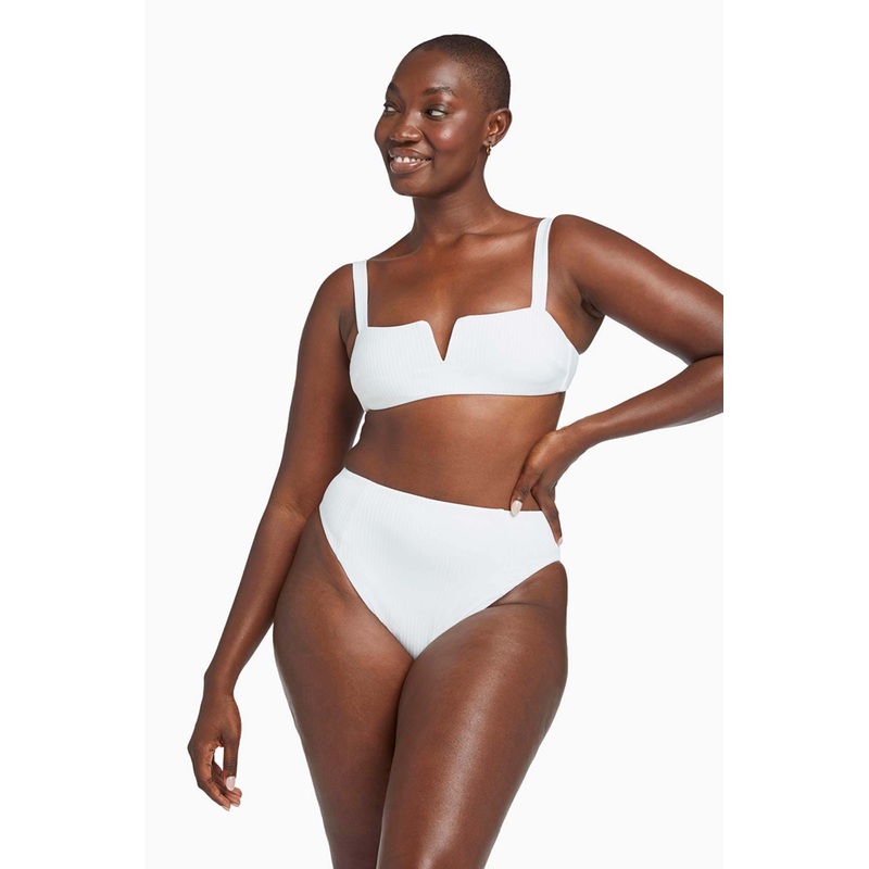 Sienna High Waist Bottom White EcoRib