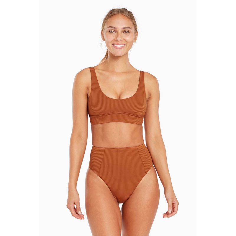 Sienna High Waist Full Cut Bottom - Chai EcoRib