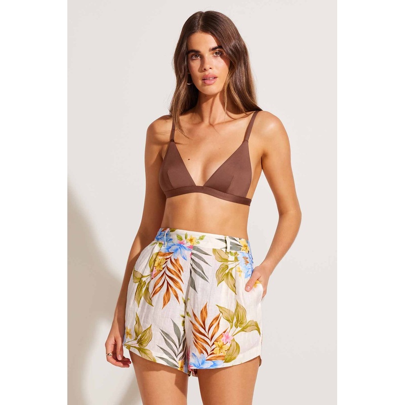The Getaway Short - Summer Bloom EcoLinen