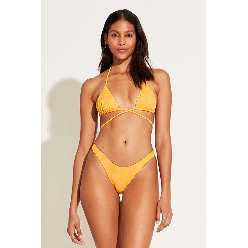 Upcycled California High Leg Bottom - Mango EcoRib