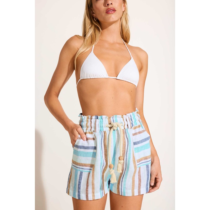 Avery Short - Tidal Stripe EcoLinen