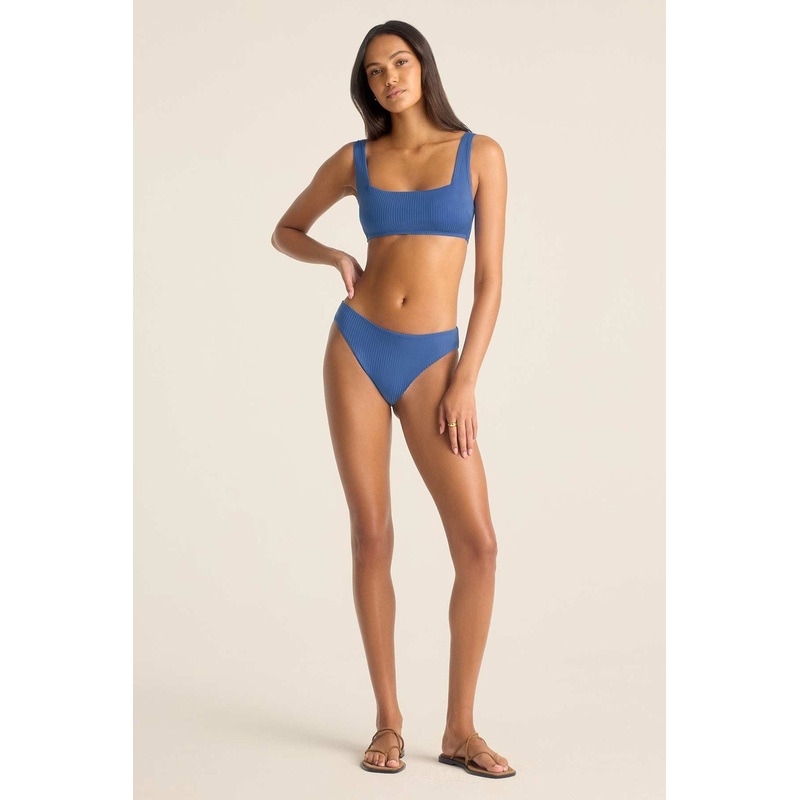 Cali High Leg Full Bottom - Chambray EcoRib