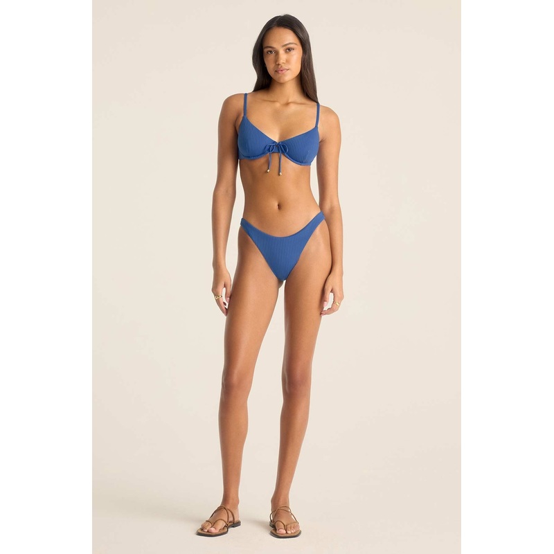 California High Leg Bottom - Chambray EcoRib