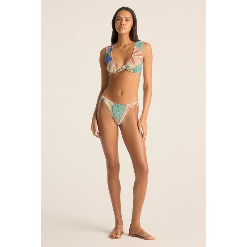 California High Leg Bottom - Retro Jungle Crepe Texture