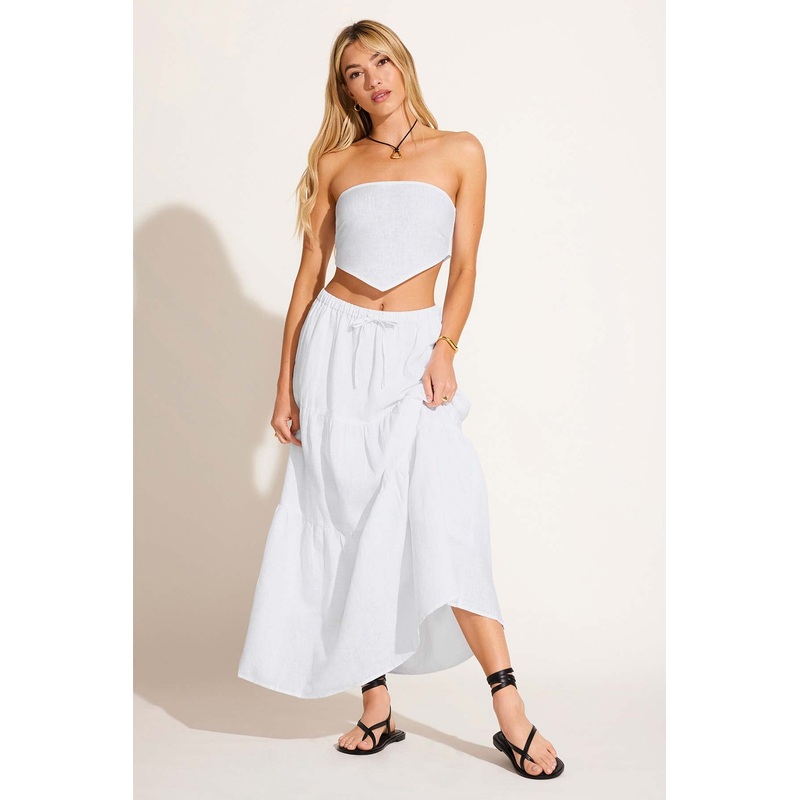 Canyon Skirt - White EcoLinen