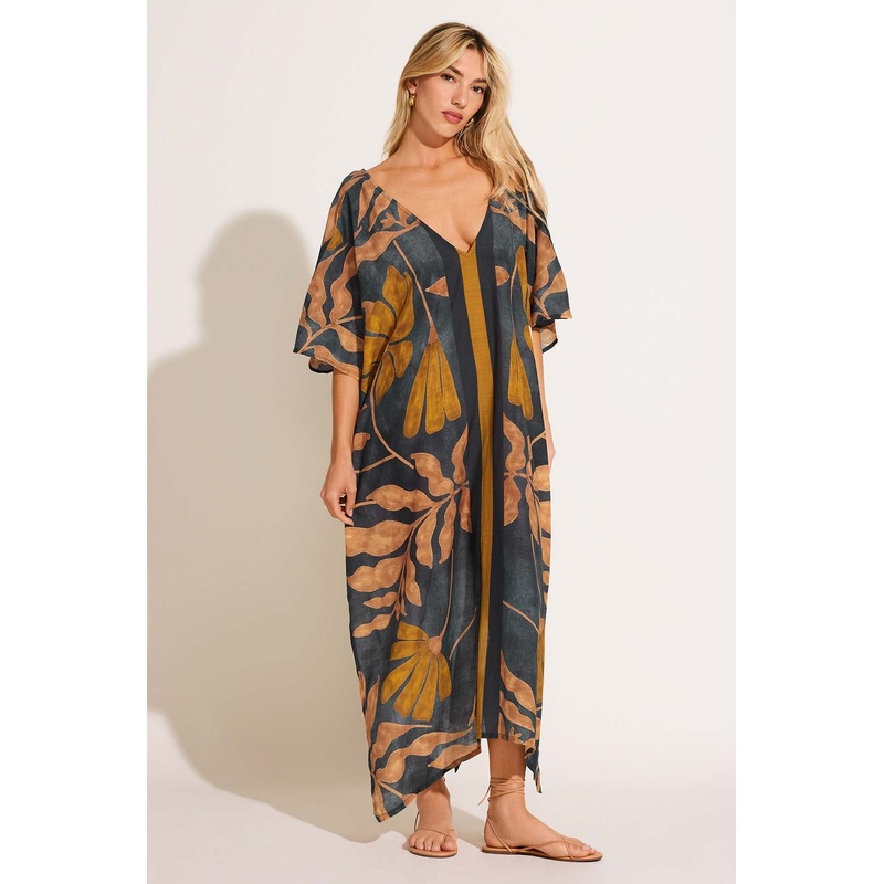 Cerise Caftan - Kelp Flower Cotton Cupro