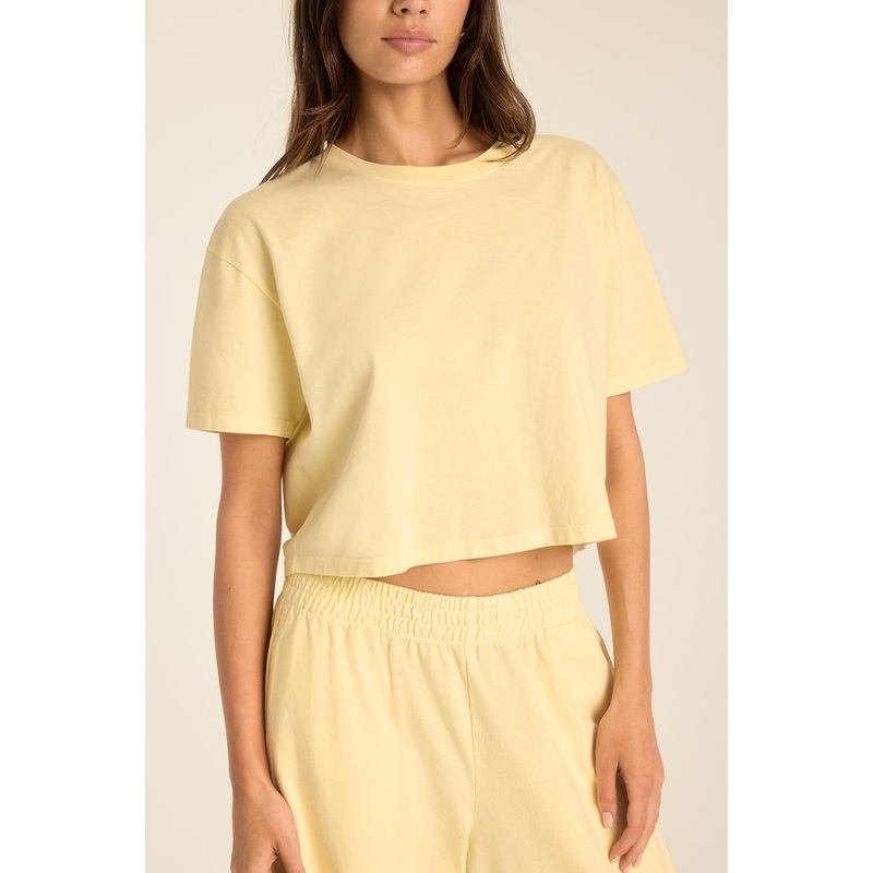 Coast Crop Tee - Buttercream Cotton Jersey