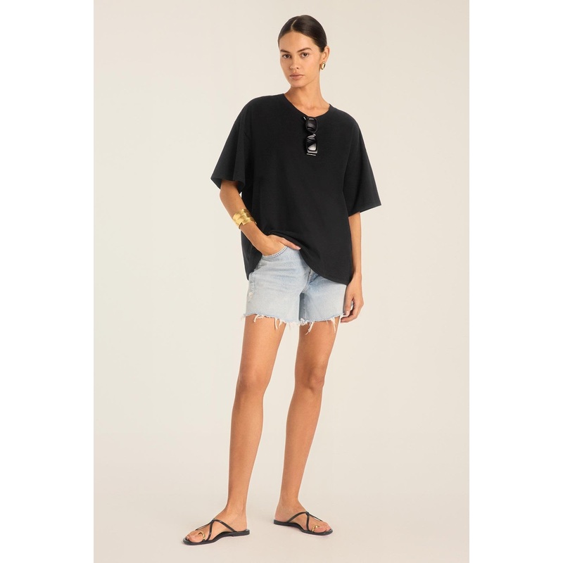 Coast Oversized Boyfriend Tee - Black Cotton Jersey
