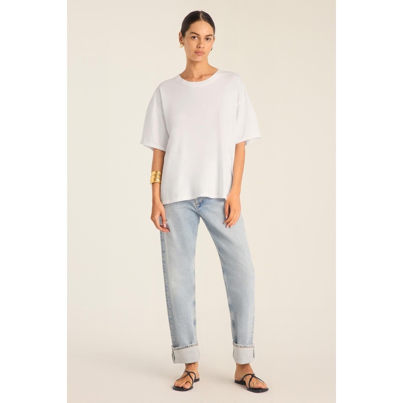 Coast Oversized Boyfriend Tee - White Cotton Jersey