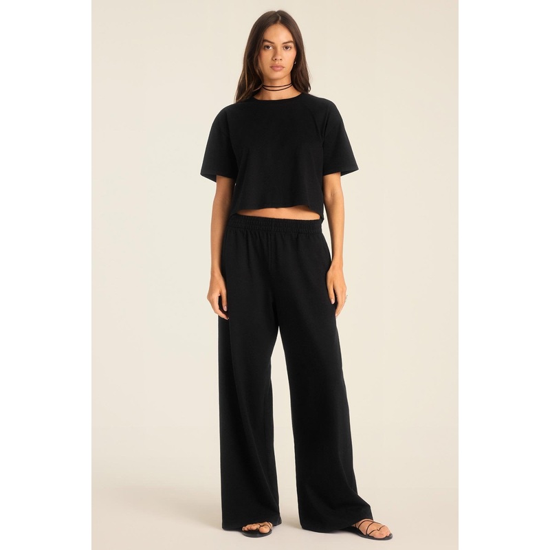 Coast Pant - Black Cotton Jersey