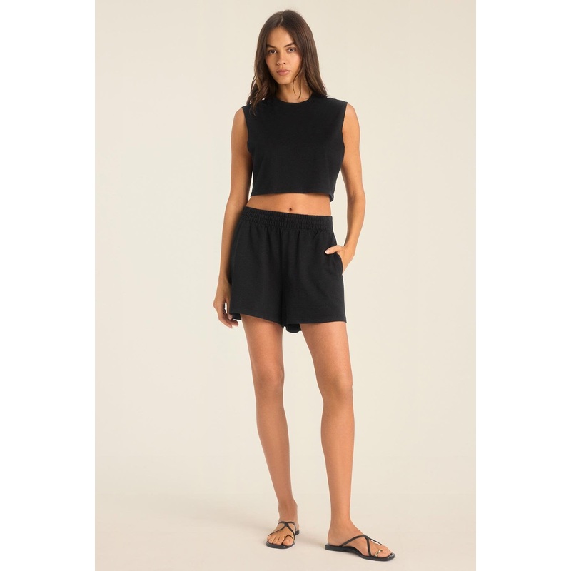 Coast Short - Black Cotton Jersey