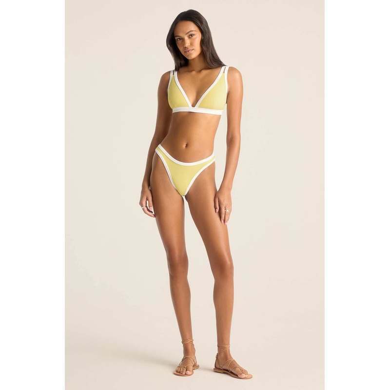Dawn High Leg Bottom - Banana Cream Beachside Terry