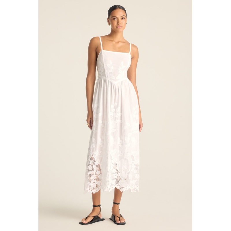 Flora Dress - White Beachside Broderie