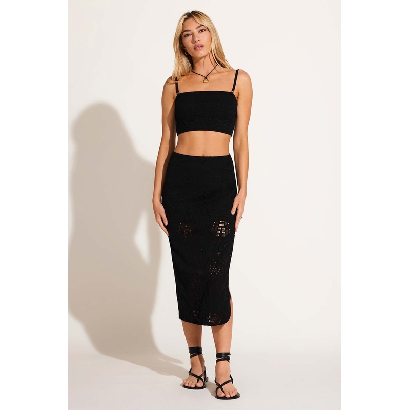 Harper Skirt - Black Calico Crochet