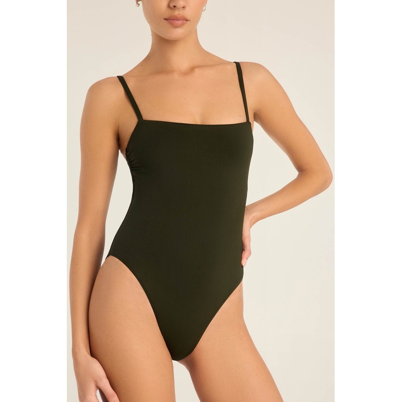 Jenna High Leg One Piece - Forest EcoLux